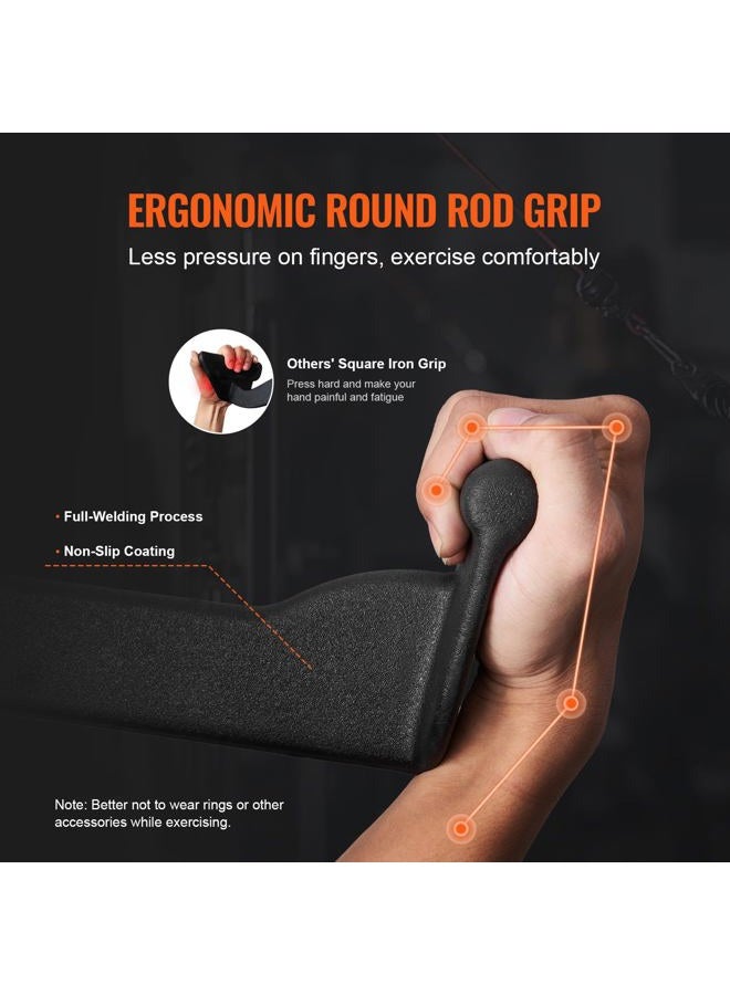 VEVOR LAT Pulldown Attachment, Cable Machine Rowing V-bar Attachment, Tricep Pull Down Bar, Back Strength Training Rubber Coated Handle Grip, Bicep Curl Tricep LAT Pulldown Bar for Home Gym Fitness - Image 3