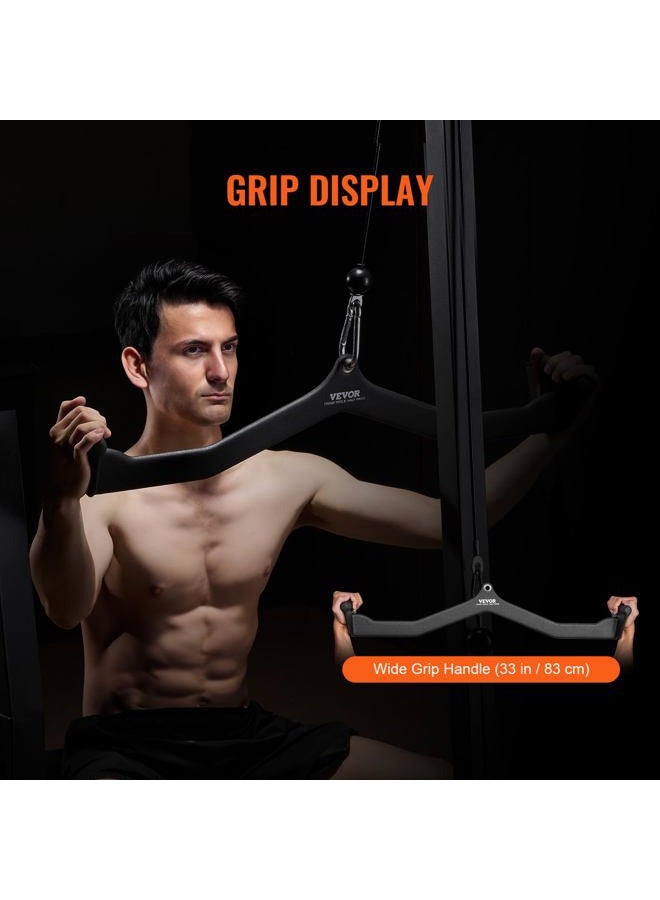 VEVOR LAT Pulldown Attachment, Cable Machine Rowing V-bar Attachment, Tricep Pull Down Bar, Back Strength Training Rubber Coated Handle Grip, Bicep Curl Tricep LAT Pulldown Bar for Home Gym Fitness - Image 5