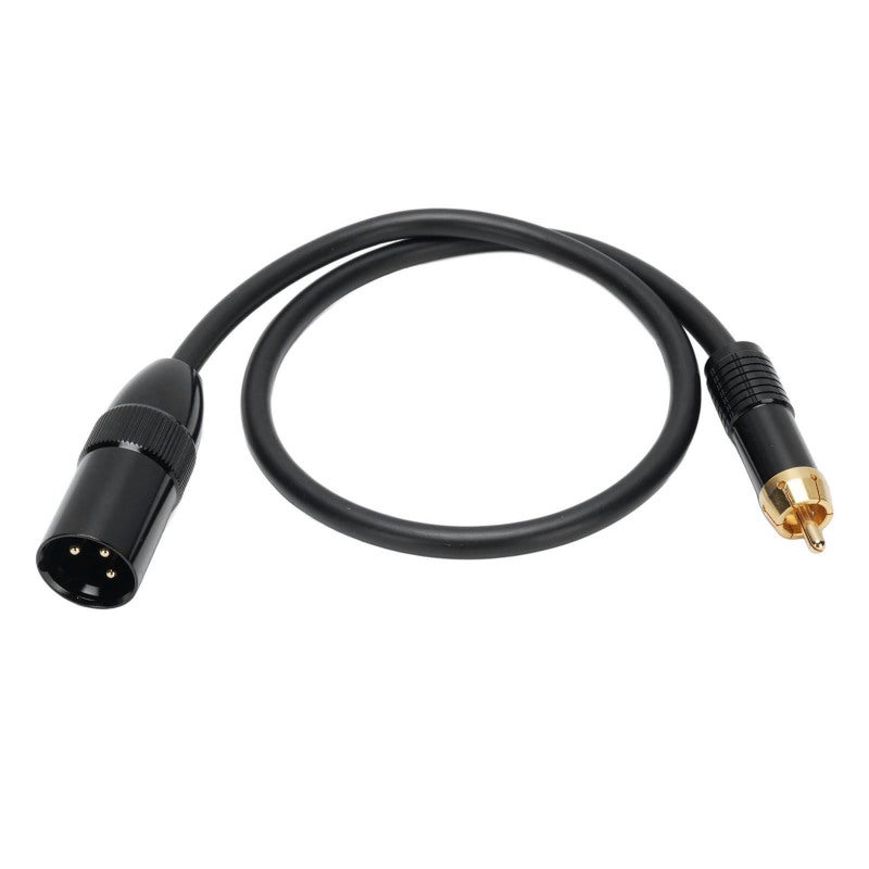 كابل XLR ذكر إلى قابس AV بطول 0.5 متر، بنواة نحاسية نقية، كابل XLR بثلاثة دبابيس إلى ذكر AV - موصلات مطلية بالذهب، كابل XLR إلى فونو لخلاطات الصوت - Image 2