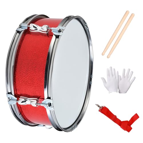 UGPLM 11inch Snare Drum with Adjustable Strap Professional Percussion Instrument Musical Instruments for Teens Birthday Gifts, Red - Image 1