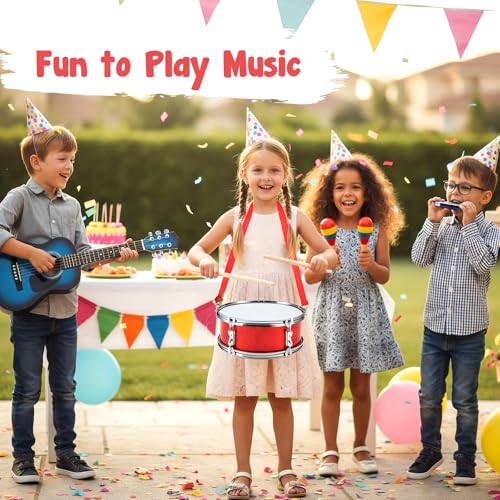 UGPLM 11inch Snare Drum with Adjustable Strap Professional Percussion Instrument Musical Instruments for Teens Birthday Gifts, Red - Image 5