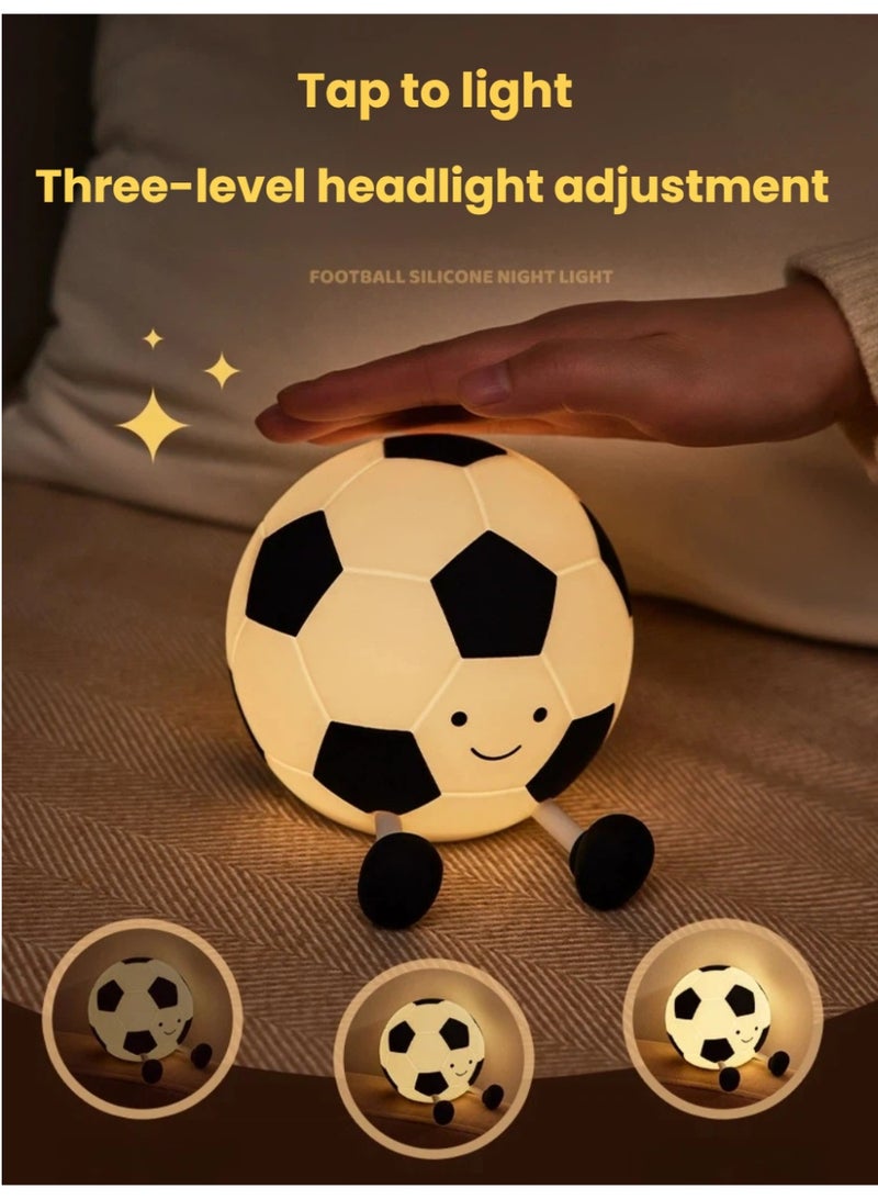 Football Silicone Night Light | Tap to Adjust 3 Brightness Levels | 30-Minute Timer u0026 1200mAh Battery - Image 4