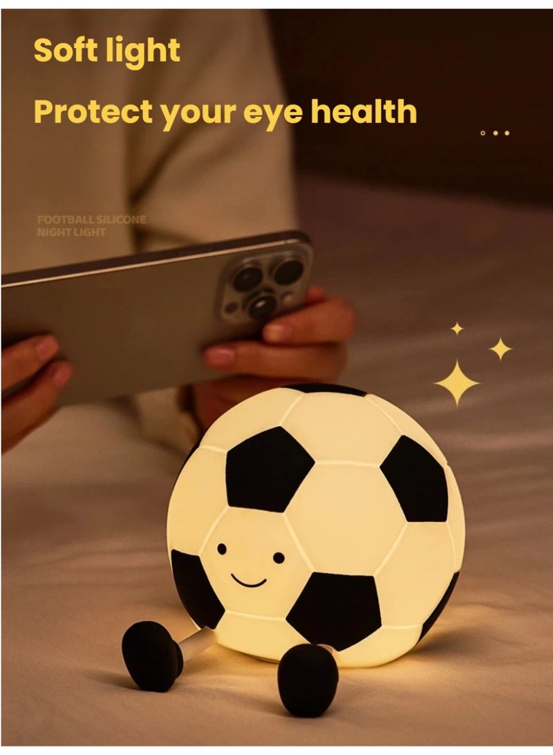 Football Silicone Night Light | Tap to Adjust 3 Brightness Levels | 30-Minute Timer u0026 1200mAh Battery - Image 2