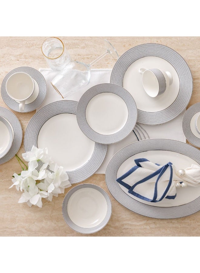 DANUBE HOME Noor 32-Piece New Bone China Dinner Set - Serves 6 | Elegant Tableware for Modern Dining | Premium Dinnerware Set with Plates, Bowls & Cups - Image 1