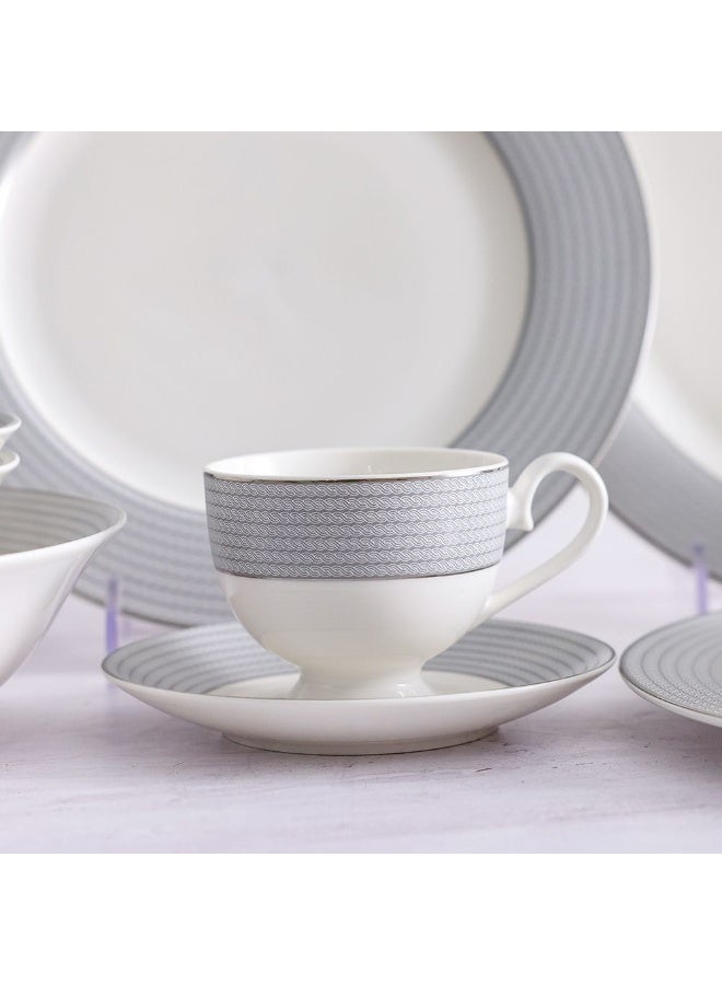 DANUBE HOME Noor 32-Piece New Bone China Dinner Set - Serves 6 | Elegant Tableware for Modern Dining | Premium Dinnerware Set with Plates, Bowls & Cups - Image 4