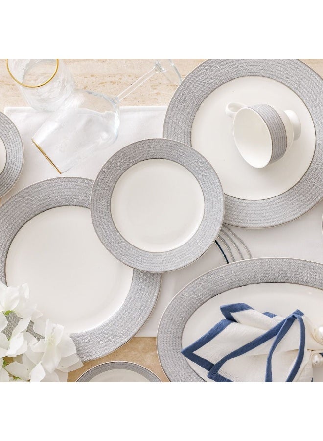 DANUBE HOME Noor 32-Piece New Bone China Dinner Set - Serves 6 | Elegant Tableware for Modern Dining | Premium Dinnerware Set with Plates, Bowls & Cups - Image 2