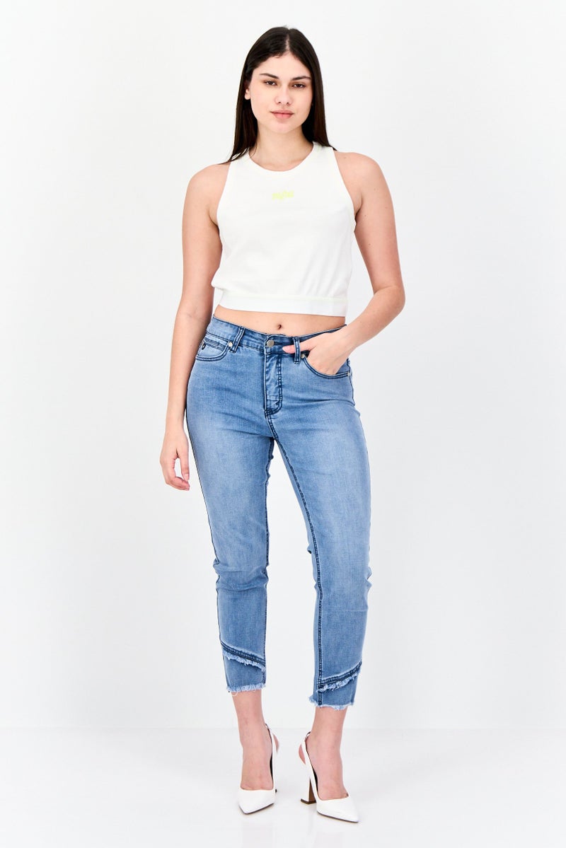 ESPRIT تي شيرت وبلوزة بدون أكمام للنساء 2 قطعة، أخضر ليموني/أبيض - Image 3