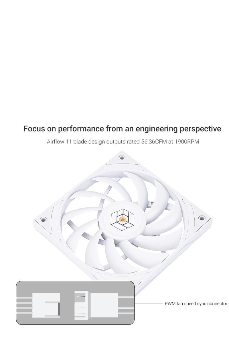 ثيرمالرايت ثيرمال رايت مروحة كمبيوتر رفيعة من TL-H12015W، 1900 دورة في الدقيقة، مروحة تبريد وحدة المعالجة المركزية، مروحة تبريد رفيعة 15 ملم، مروحة تبريد وحدة المعالجة المركزية 12 سم، متوافقة مع مبرد وحدة - Image 3