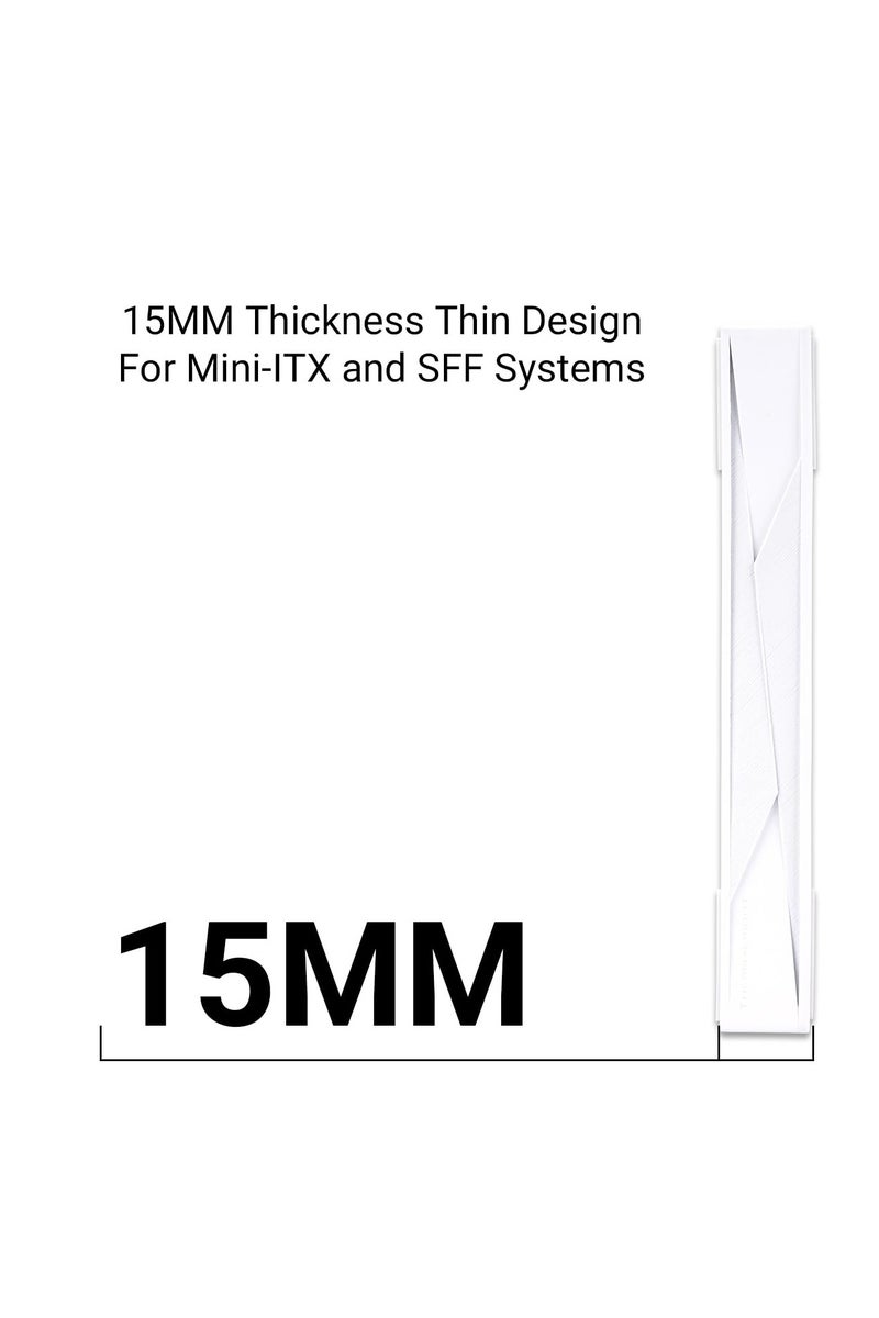 ثيرمالرايت ثيرمال رايت مروحة كمبيوتر رفيعة من TL-H12015W، 1900 دورة في الدقيقة، مروحة تبريد وحدة المعالجة المركزية، مروحة تبريد رفيعة 15 ملم، مروحة تبريد وحدة المعالجة المركزية 12 سم، متوافقة مع مبرد وحدة - Image 4