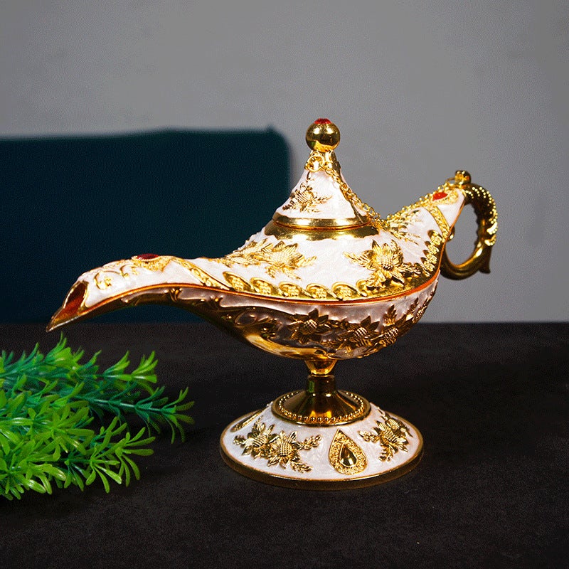 Metal Sunflower Magic Lamp Model Ornament Aladdin Metal Crafts Palace Dinner Decoration Props Wishing  Lamp - Image 3