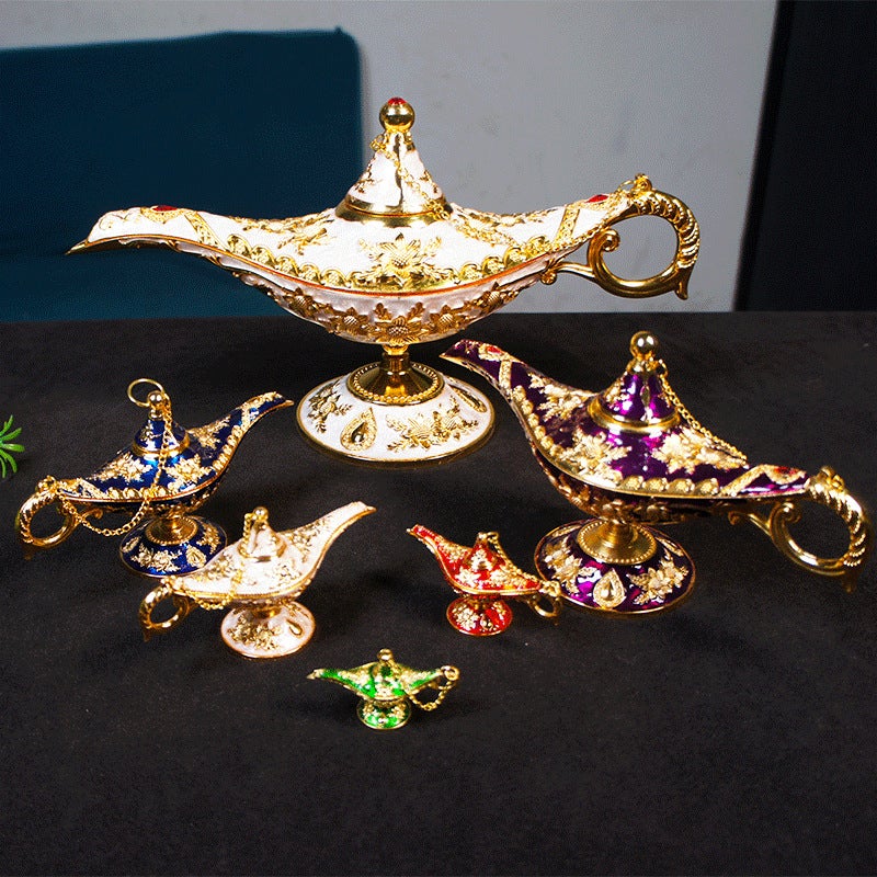 Metal Sunflower Magic Lamp Model Ornament Aladdin Metal Crafts Palace Dinner Decoration Props Wishing  Lamp - Image 2