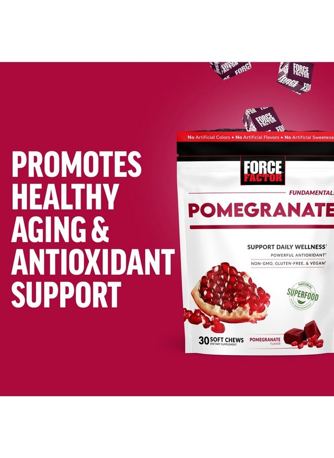 Force Factor Force Factor Pomegranate Soft Chews for Healthy Aging, Heart Health, Bone Health, & Brain Health, Superfood & Antioxidants Supplement, Non-GMO, Gluten-Free, Vegan, Pomegranate Flavor, 30 Soft Chews  - Image 4