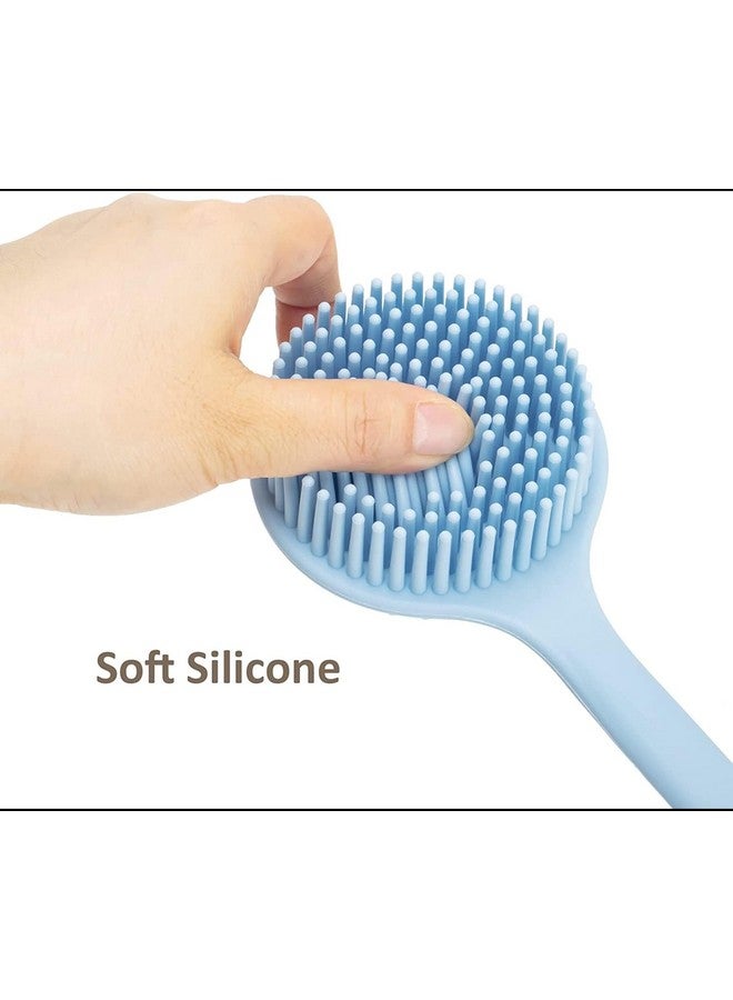DEAL NUT Silicone Back Scrubber for Shower, Bathing Brush Practical Back Cleaning Scrubber, Dual Sided Silicone Bath Body Brush with Long Handle Anti-Slip for Men and Women. - Image 4