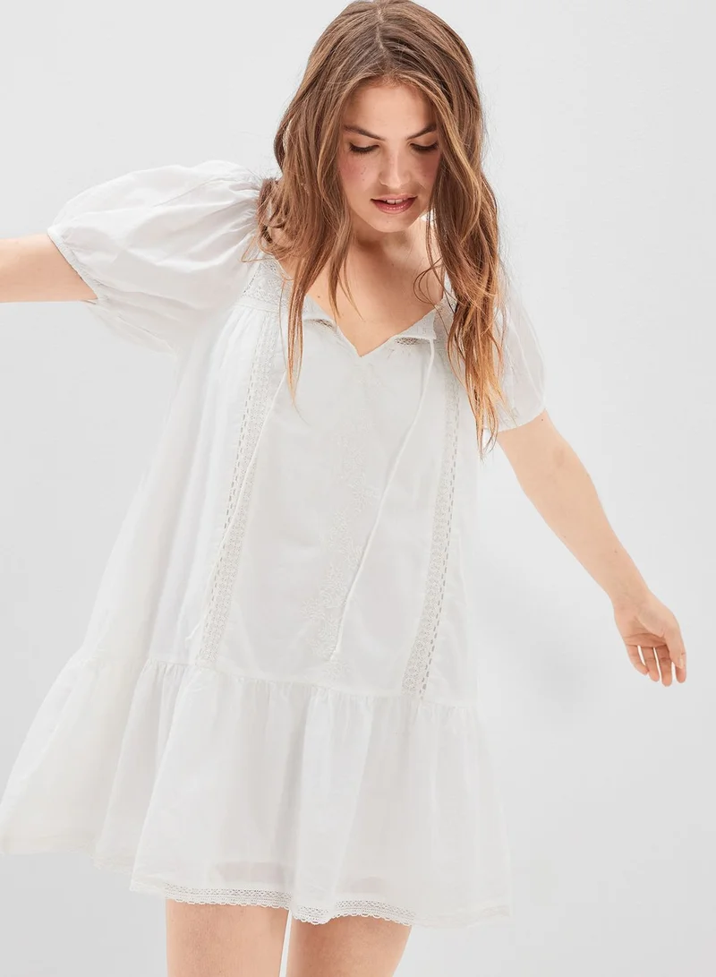 American Eagle Puff Sleeve Tiered Dress