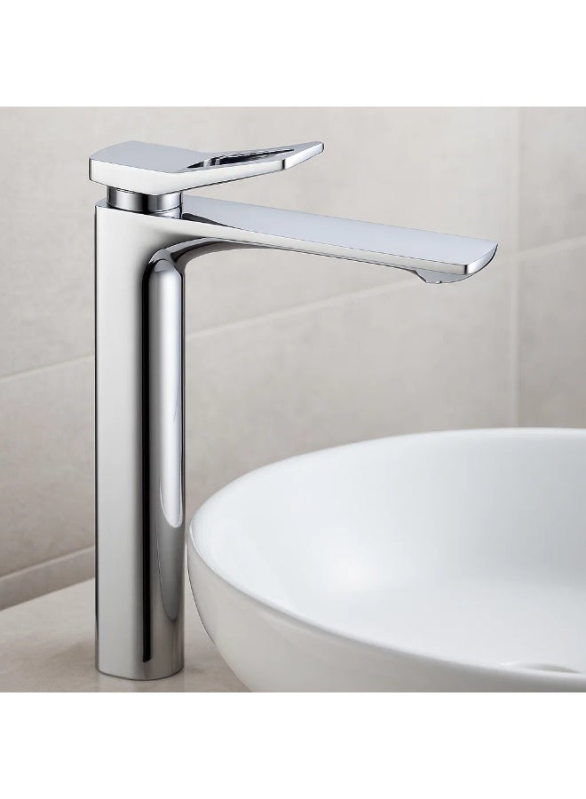 روما خلاط مغسلة طويل روما بتشطيب كروم لامع بتصميم عصري مناسب للأحواض السطحية - Image 2