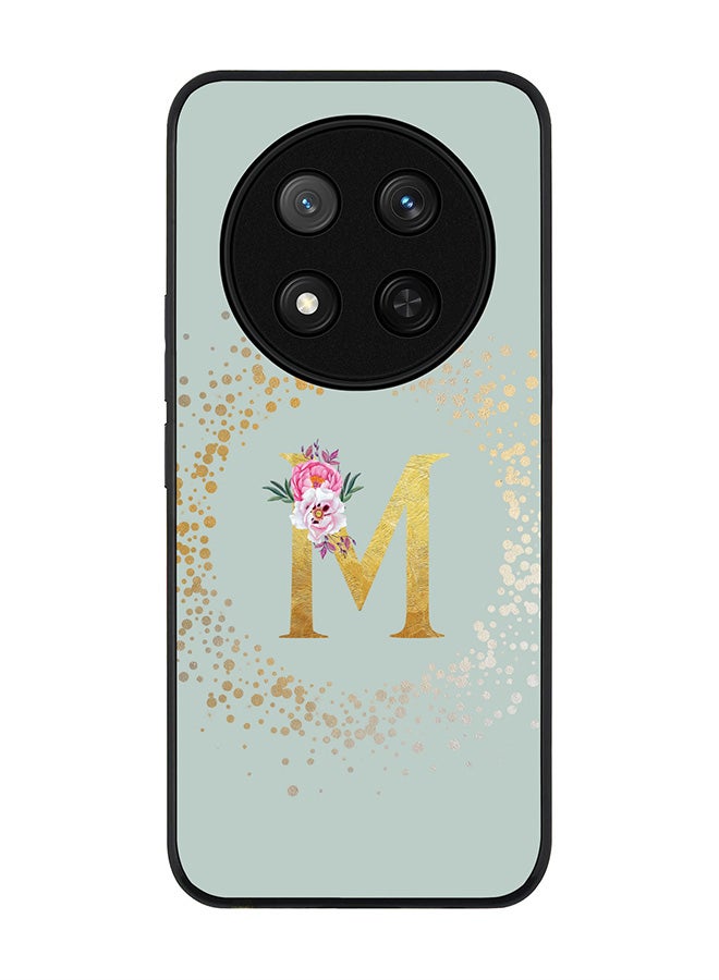 Stylizedd For Honor X9c / Honor Magic7 Lite 5G Case,Slim fit Camera Protection, Shockproof Thin Phone cover  - Custom Monogram Floral - M  (Light Grey ) - Image 1