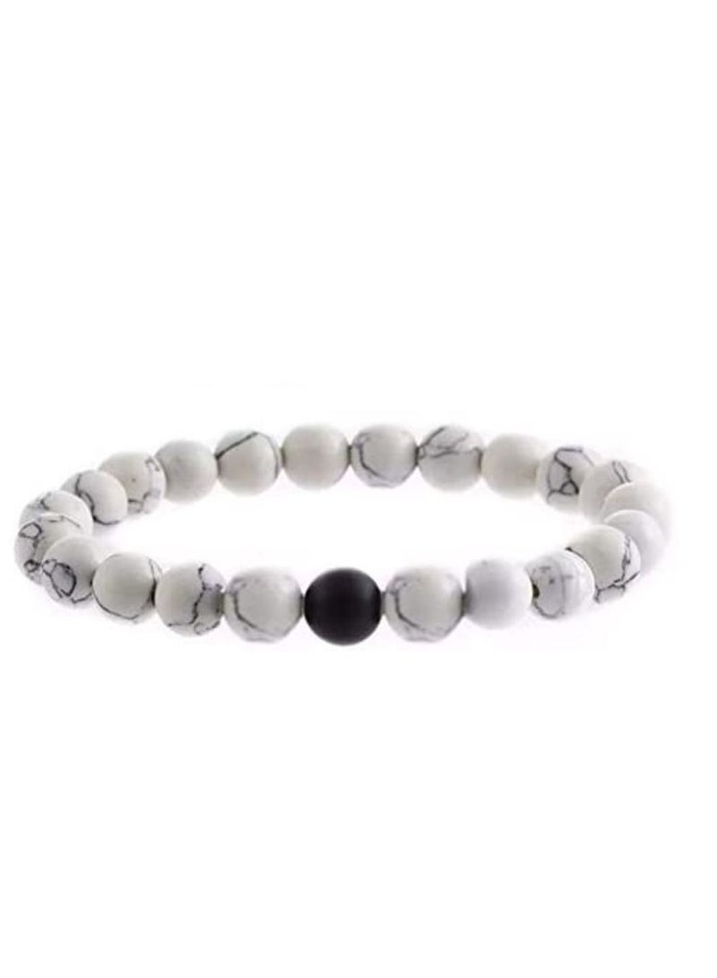 White Howlite Turquoise Beads Bracelet for Women - Image 1