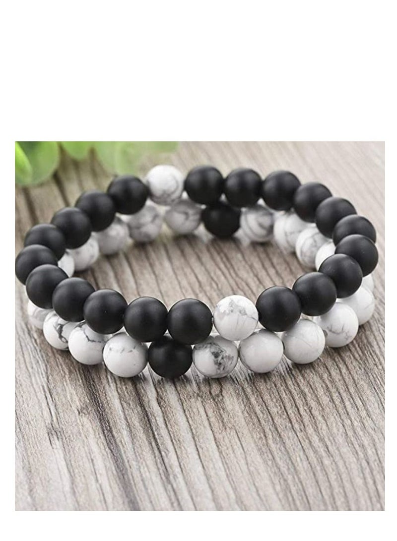 White Howlite Turquoise Beads Bracelet for Women - Image 2