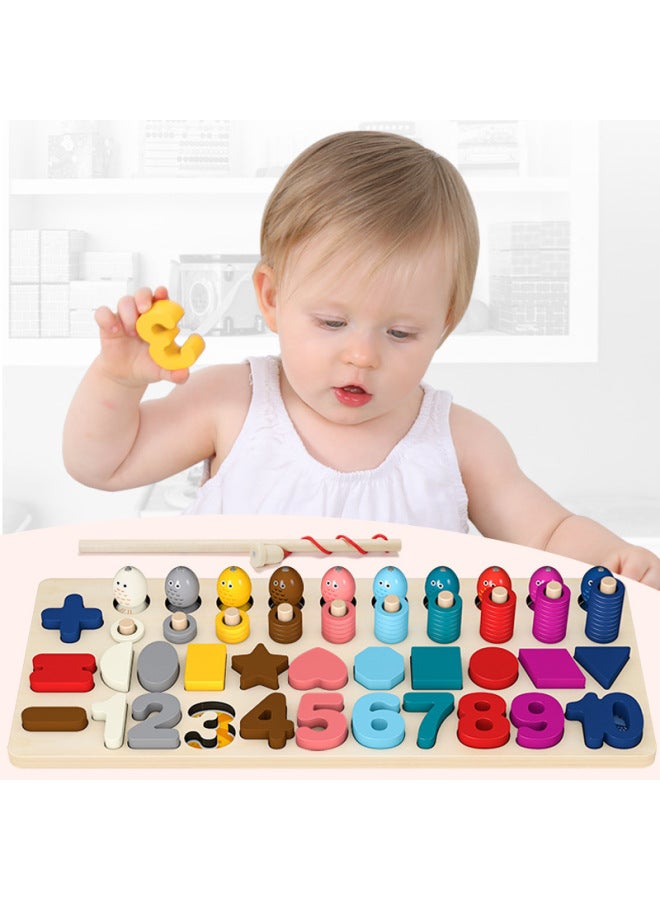 أحجية الأطفال 1 مكعبات بناء رقمية 2-3 سنوات ونصف تستفيد من تنمية الذكاء وتنوير الطفل للأولاد والبنات ألعاب التعليم المبكر - اللون: لوحة اقتران خمسة في واحد - Image 3