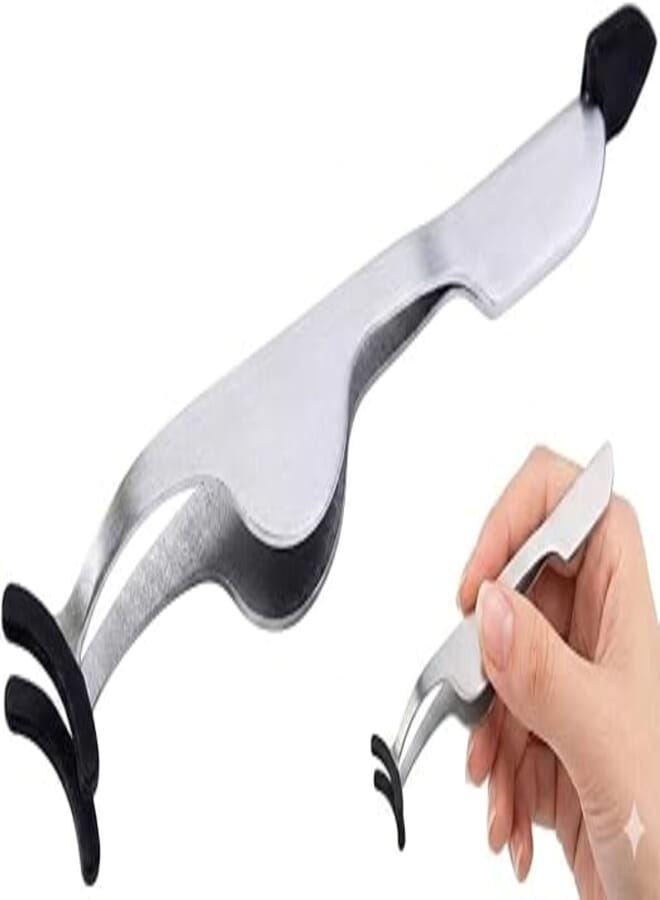False Eyelash Applicator, Magnetic False Eyelashes Applicator False Eyelashes Auxiliary Clamp Eyelash Brushes for Eyelash Extensions for Beauty(silver)