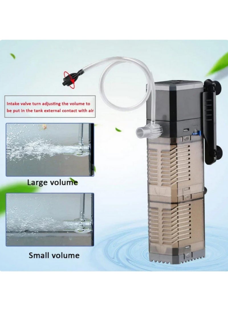 Generic 3 in1 Submersible Aquarium Pump 8W Fish Tank Filter Air Pump Water Pump with Adjustable Flow Propeller Design Multi Fountain Heads Cleans Water Reduces Odor Increases Oxygen - Image 2