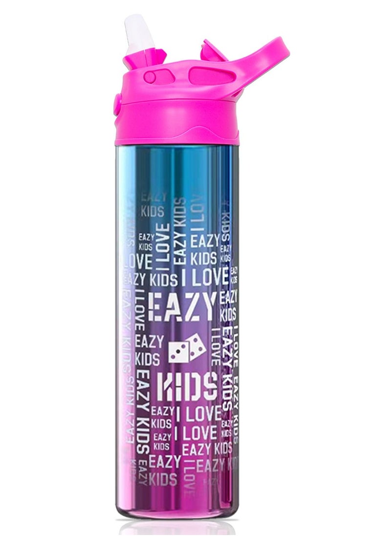 Eazy Kids زجاجة مياه من الفولاذ المقاوم للصدأ بجدار مزدوج من إيزي كيدز - وردي (530 مل)  - Image 1