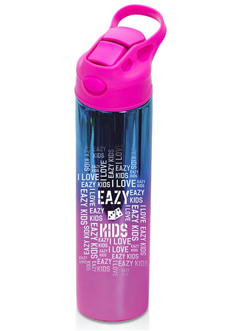 Eazy Kids زجاجة مياه من الفولاذ المقاوم للصدأ بجدار مزدوج من إيزي كيدز - وردي (530 مل)  - Image 2