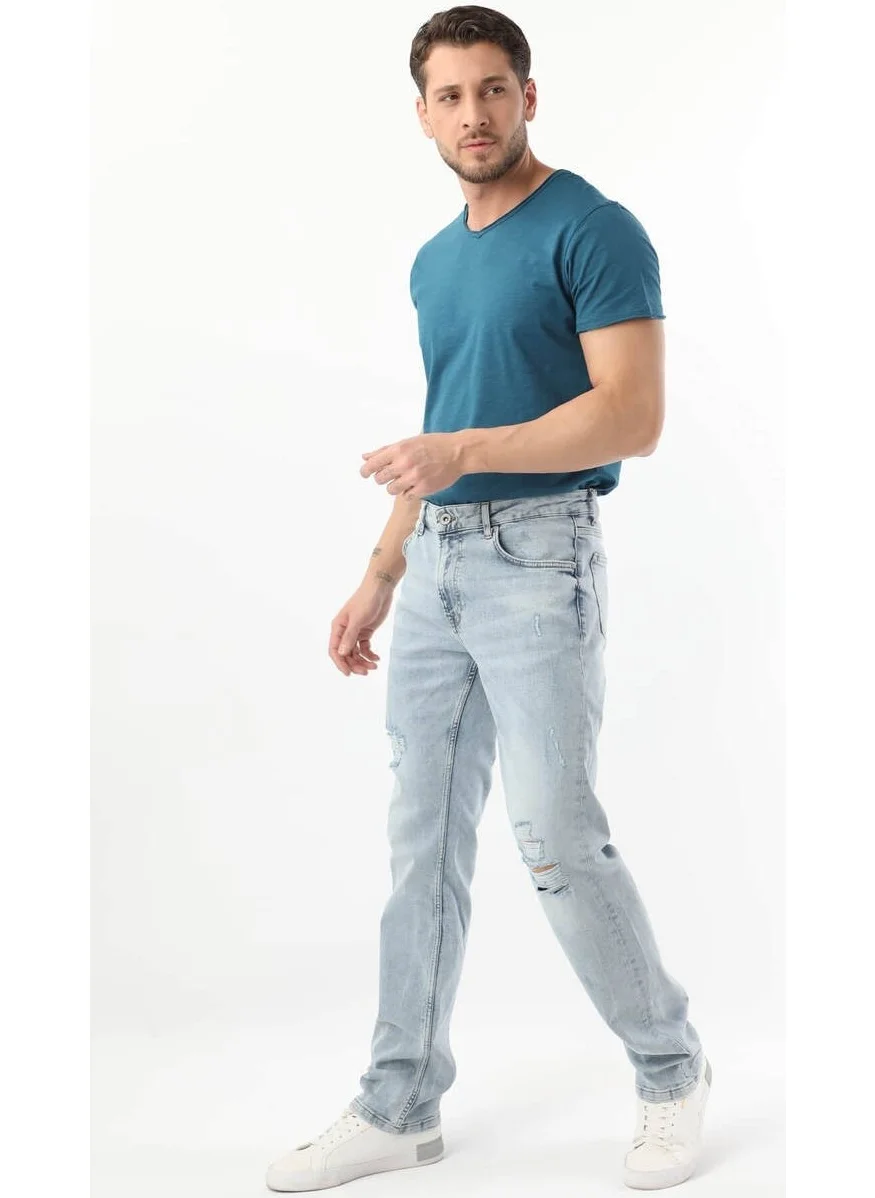 Banny Jeans Men's Series Ripped Jeans Light Blue