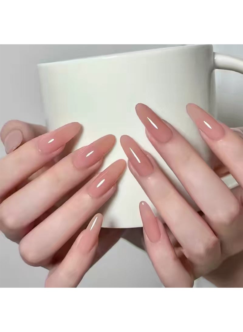 XEIJAYI UV/LED Gel Polish, Nude Pink Jelly Gel Polish, Cured Sheer Transparent Nude Gel Nail Polish, Long-Lasting Chip-Resistant Soft Pink Gel Polish for Long Coffin Nails Art, Salon & Home Use 10ml - Image 3