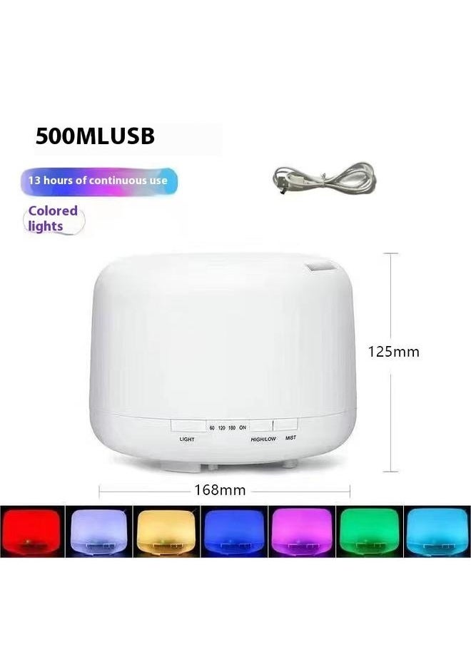 yongsheng Ultrasonic Air Humidifier With 7-Colour LED Lights White 17CM X 17CM X 12.8CM-500ml-Essential Oil Diffuser, Humidifier Aromatherapy Diffusers for Home, Diffusers for Essential Oils Large Room  - Image 2