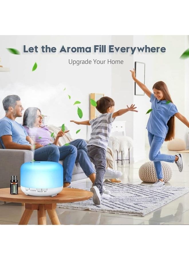 yongsheng Ultrasonic Air Humidifier With 7-Colour LED Lights White 17CM X 17CM X 12.8CM-500ml-Essential Oil Diffuser, Humidifier Aromatherapy Diffusers for Home, Diffusers for Essential Oils Large Room  - Image 3