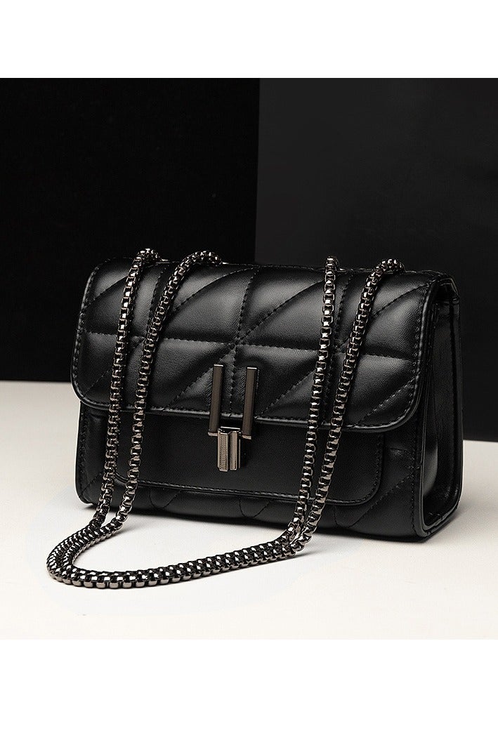 EIONN Elegant Mini Plaid Crossbody Bag for Women - Classic Flap Shoulder Purse with Adjustable Strap, Faux Leather - Image 1