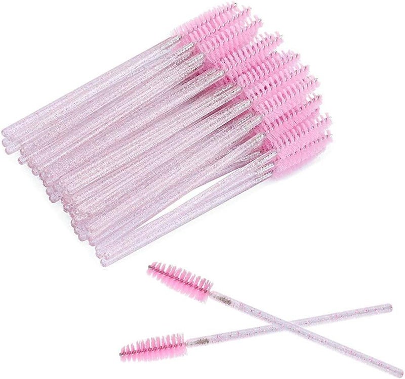 VOIISH Eyelash Mascara Brushes Wands Applicator for Eyelash Extensions and Eyebrow Brush | Eyelash Brush Spoolies 50pcs - Image 1
