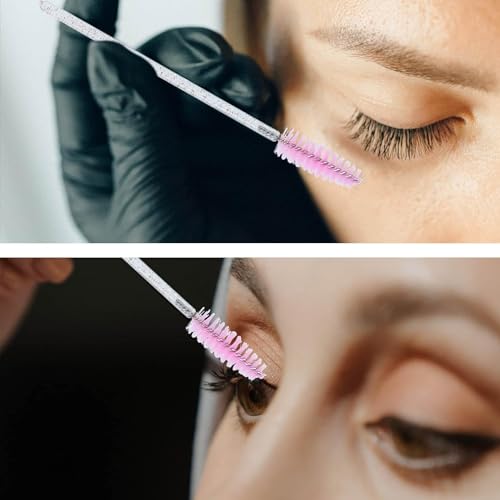 VOIISH Eyelash Mascara Brushes Wands Applicator for Eyelash Extensions and Eyebrow Brush | Eyelash Brush Spoolies 50pcs - Image 4