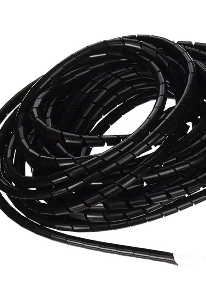 HASANAT ESSENTIALS - Hasanat Essentials Spiral Wire Wrap Tube Pc Manage Cable For Computer Car Cover Sleeve wire sheath,cord bundler wire wrap, spiral hose wrap (15mm 10 Meter, Black) - Image 1