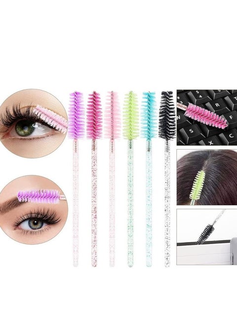 Mascara and eyelash brush for eyelash extension and eyebrow application (assorted colors)