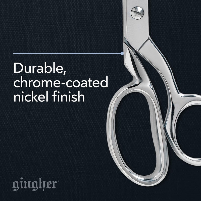 Gingher 8" Dressmaker's Fabric Scissors, Stainless Steel Shears, Sharp Knife Edge Steel Sewing Shears with Protective Sheath for Fabric Cutting and Tailoring, Chrome Plated Nickel Finish - Image 5