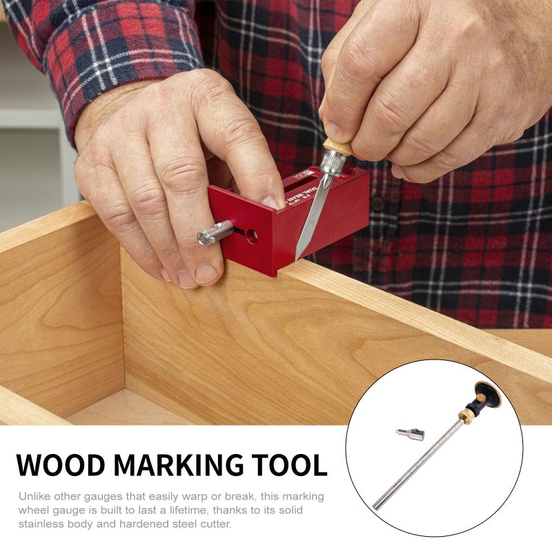 Stainless Steel Woodworking Scriber Dovetail Marker Wheel Marking Gauge Precision Carpentry Layout Tool - Image 4