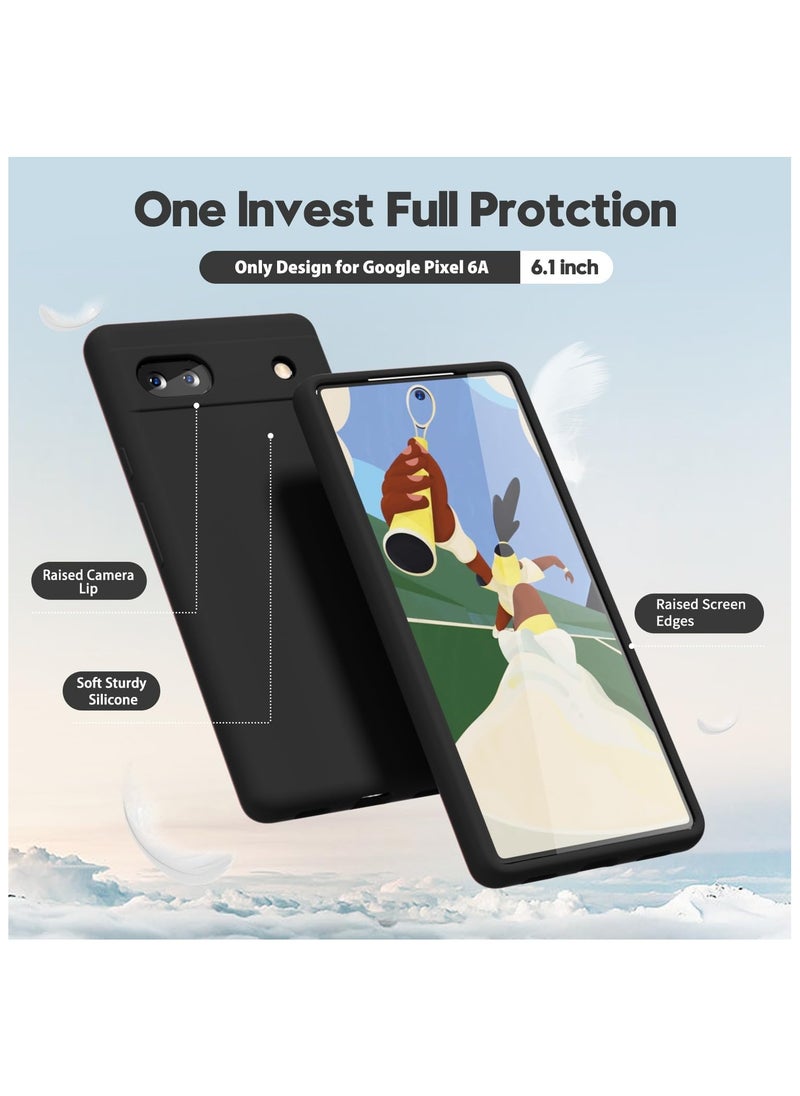 Generic - For Google Pixel 6a Silicone Back Color Cover,Camera Protection From Shocks From TPU Compatible For Google Pixel 6a (6.1'') (Black) - Image 1