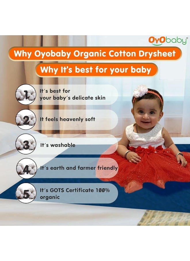 أيو بيبي ملاءة جافة واقية للسرير مقاومة للماء من OYO BABY - صغيرة (70 سم × 50 سم) (وردي راني)  - Image 4