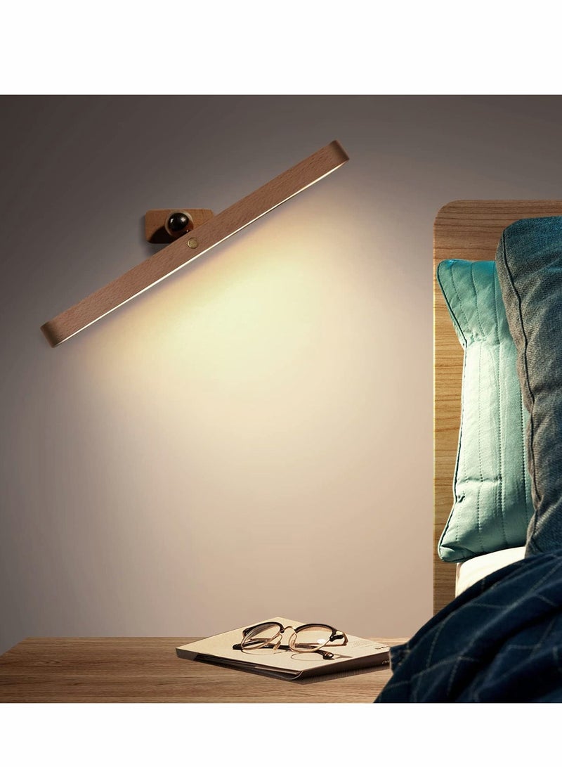 LED Wooden Wall Lamp 360° Rotatable Magnetic Light - Image 2