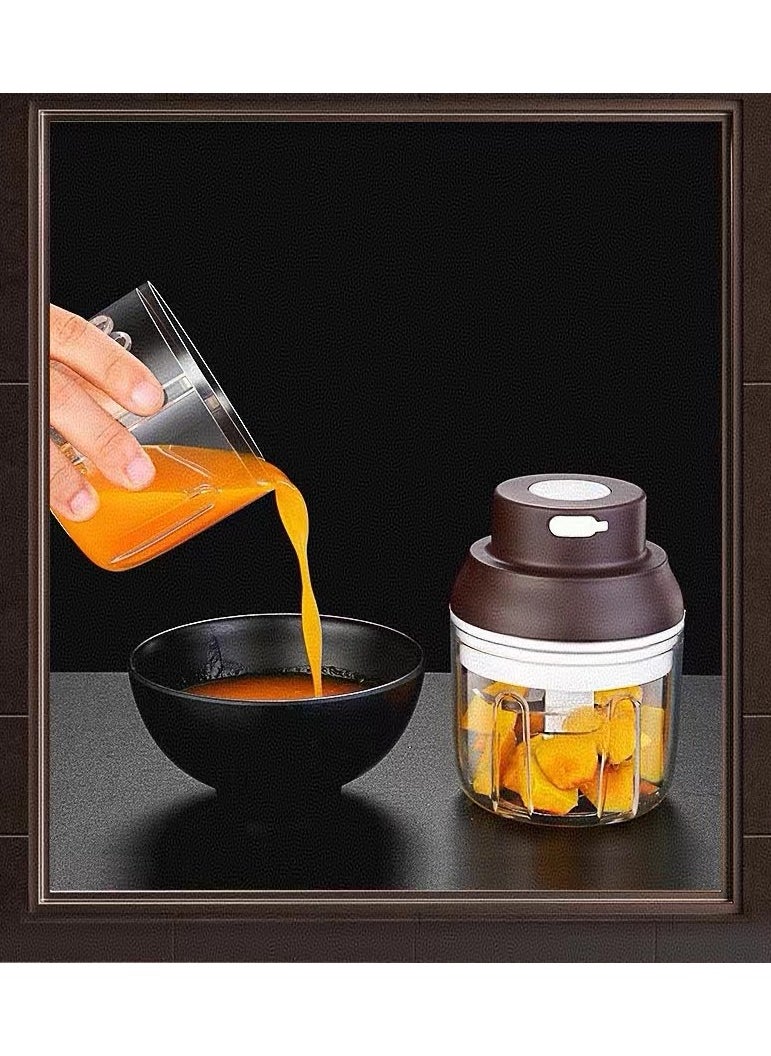 أس أس جي بي - الثوم المفرمة الكهربائية ، ميني المحمولة آلة تقطيع الخضار ، 250ml الثوم طحن البصل المفرمة ، خلاط الخضار ، والزنجبيل والفلفل والفواكه واللحوم وغيرها من آلات تجهيز الأغذية اللاسلكية - Image 1