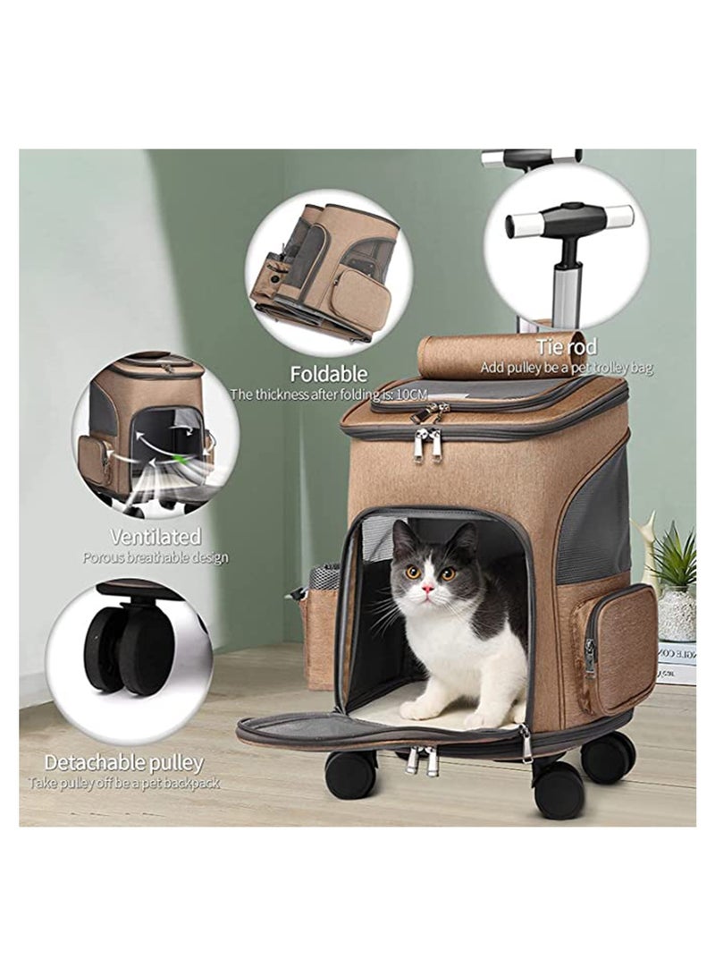 GT-Wheel Pet Carrier Backpack Expandable Collapsible Dog Backpack Carrier for Small Dogs Cats, Breathable Pet Backpack Bag for Travel  - Image 3