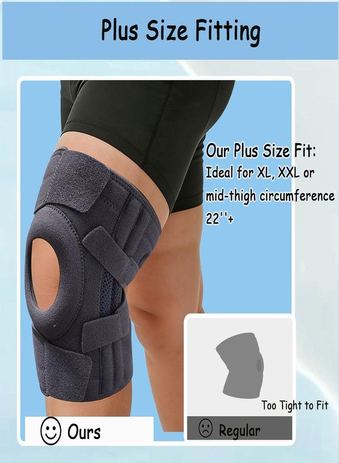 King Mills Extra Large Knee Brace Plus Size for Women & Men, Dark Grey, 4XL - Image 2