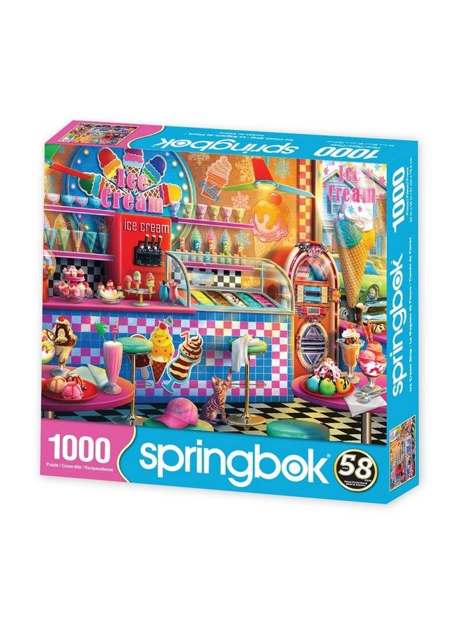 Springbok S 1000 Piece Jigsaw Puzzle Ice Cream Shop Made In Usa - Image 3