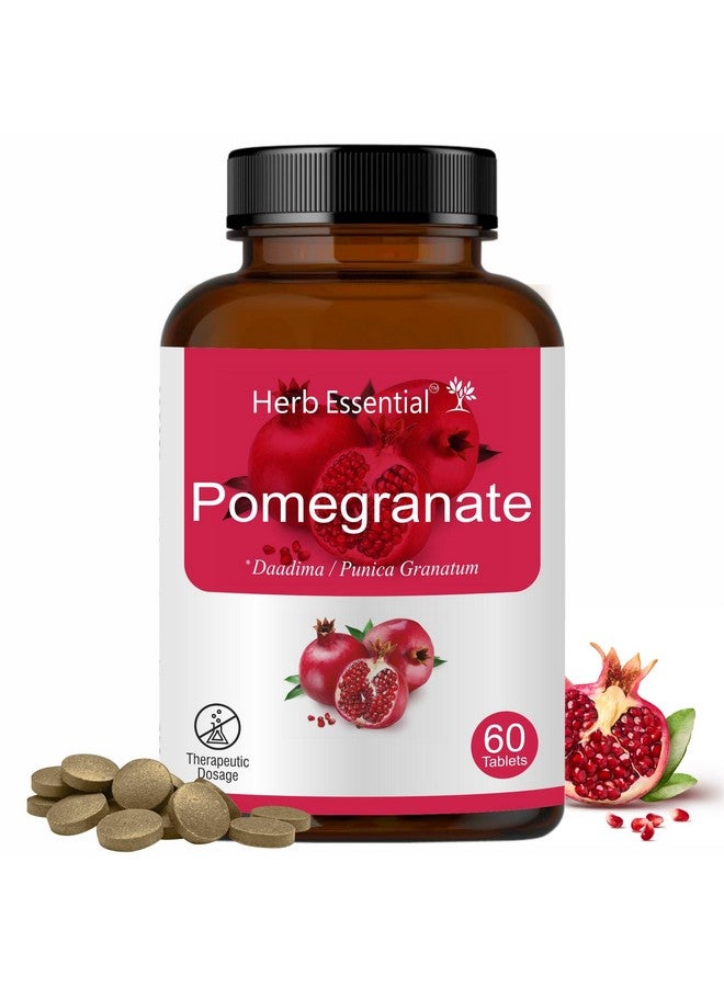 Herb Essential أقراص الرمان الأساسية بالأعشاب - 500 ملغ، 60 حبة | غنية بمضادات الأكسدة | تدعم صحة القلب، المناعة ورفاهية البشرة | مكمل طبيعي - Image 1