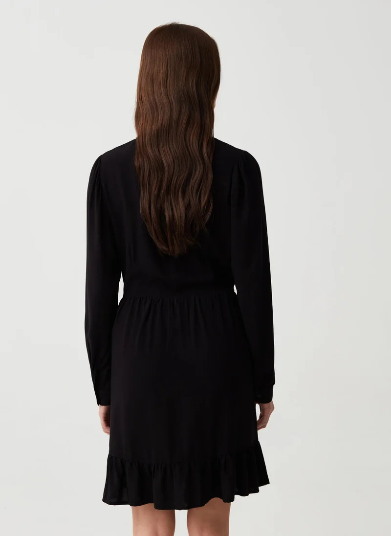 Ovs Short dress in viscose with V neck