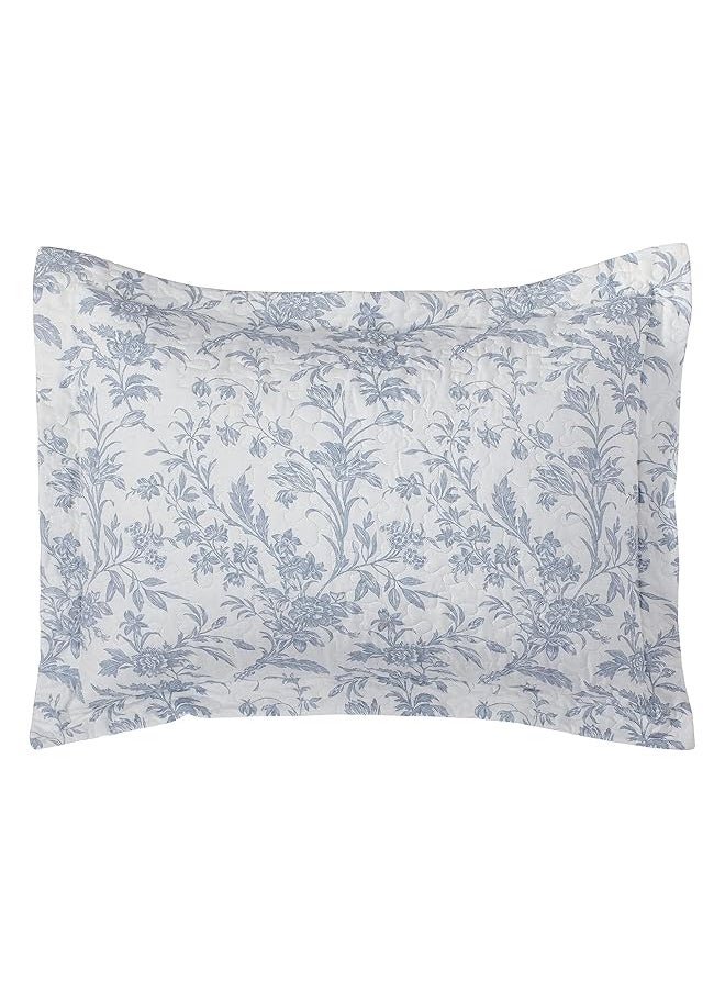 LAURA ASHLEY - Home Amberley Collection Quilt Set 100 Percent Cotton Breathable And Lightweight Reversible Bedding Pre Washed For Added Softness Twin Spa Blue - Image 1