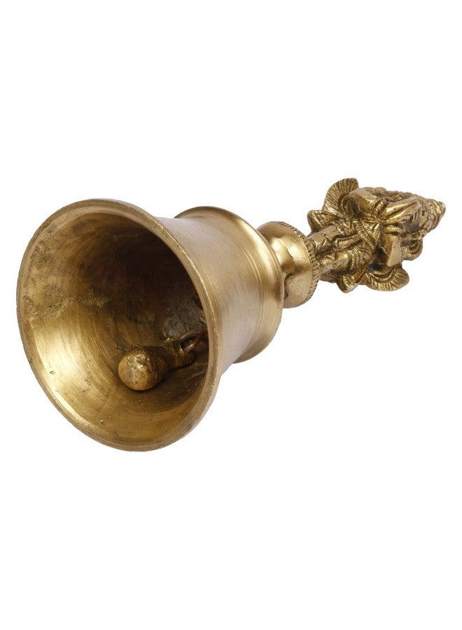 Kartique Brass Garuda Murti with Bell | Showpiece for Home Office Mandir Decor Gift Items Handheld Pooja Ghanti Height 6 Inch Gold Color - Image 5