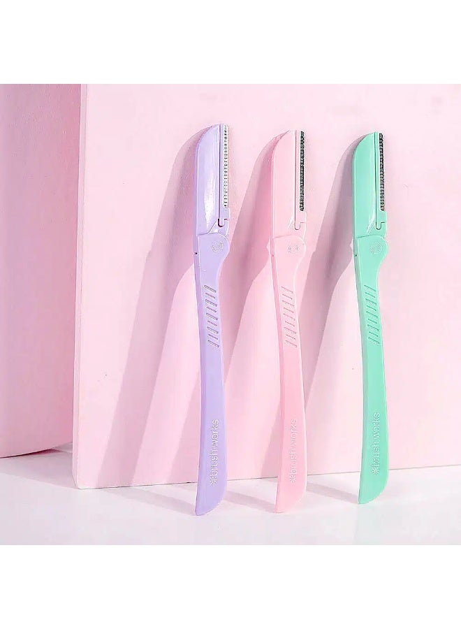 براش ووركس شفرات حلاقة الحواجب الدقيقة من Brushworks باستيل × 3 - Image 2